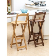 ‍🚢Wholesale Bar Stool Household Solid Wood Bar Chair Backrest Chair Folding a High Stool Simple High Chair Bar Chair