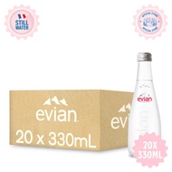 evian Natural Mineral Water Glass Bottle (20 x 330ml Carton)