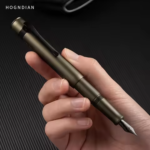 Hongdian M2 Aluminum Alloy Fountain Pen EF/F/M/Bent/Long Knife Nib Short Pocket Writing Pen Limited 