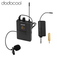 dodocool UHF Wireless Microphone System with Microphone Body-pack Transmitter and Receiver 6.35mm Plug with 3.5mm Adapter for Speaker Audio Mixer DVD