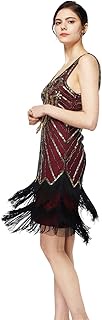 Women's 1920s Flapper Dress Gatsby Dress V Neck Beaded Fringed Dress Club Dress