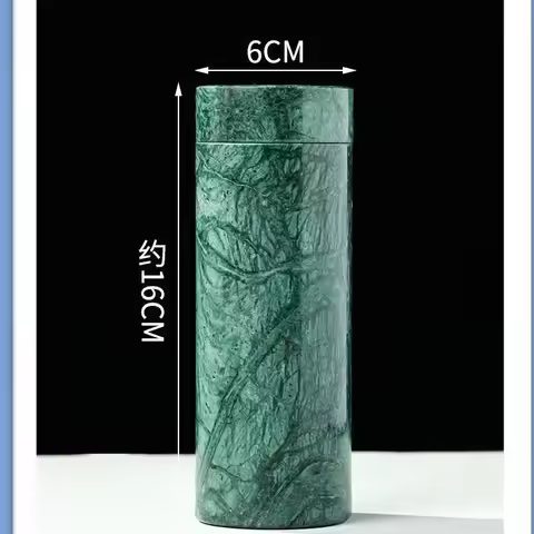 Natural Green Jade Tea Cup With Lid Tibetan Medicine King Stone Magnet Health Gongfu Teaware Jades S