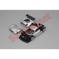 Pop Race 1/64 MERCEDES-BENZ AMG CLK GTR - SILVER (Openable Hood)