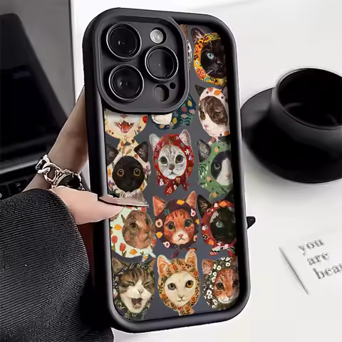 Colorful Cat Phone Case For Samsung A55 A56 A36 A54 A16 A34 A35 A15 A06 A52 A53 S24 S25 Ultra FE S23