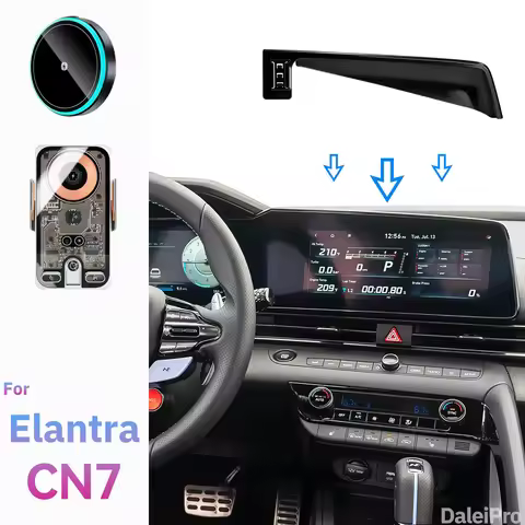 For Hyundai Elantra CN7 2021-2024 2025 2026 Car Phone Holder Screen Fixed Clip Wireless Charger Phon