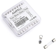 AMPELE 20 Pack F2AL Fast-Blow Fuse 2A 250V Glass Fuses 0.24 x 1.18 inch / 6 x 30 mm (2amp) (F2A)