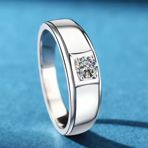Elegant Ring Men's 0.3 Carat Moissanite PT950 Platinum - Platinum 0.3 Carat Ring, Lifetime Love Fash
