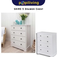 SHIRO 5 Drawer Chest Drawer Sideboard Cabinet Storage Wardrobe Clothes Organizer Almari Pakaian Alma