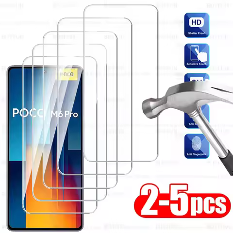 2-5Pcs Tempered Glass For Poco M6 Pro 4G Screen Protector For Xiaomi Poco M5 M4 M3 Pro 5G M4Pro M3Pr