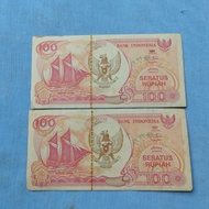 uang kuno 100 rupiah perahu layar tahun 1991 ORI