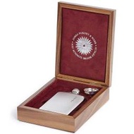 【英國James Purdey & Sons】純銀酒壺6oz胡桃木收藏盒 威士忌小酒瓶 攜帶瓶 口袋酒壺隨身酒壺 英國製