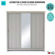 Sliding Door Wardrobe - LEXINGTON Series - 3 Sliding Door Wardrobe - 5.9ft Height - Almari Pakaian -