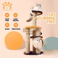 PAWERFUL Premium Cat Climbing Tree Cats Furniture Cat Condo Cat Tower Bed Frame Scratch Post Sisal Playhouse Scratcher House