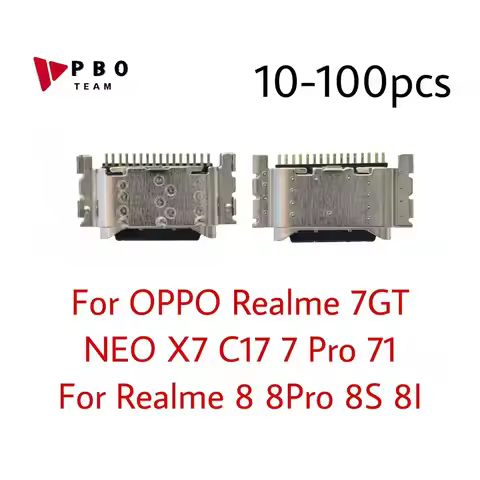 10/100PCS USB Charging Port Dock Charger Connector Socket Replace For OPPO Realme 7 GT NEO X7 C17 7 