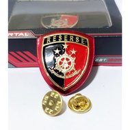 MERAH Research pin, bareskrim pin with red mica base - Mortal premium
