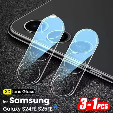 1-3Pcs 3D Camera Lens Protector for Samsung Galaxy S24 FE/S25 FE 5G 9H Anti-Scratch Tempered Glass L