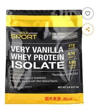 California Gold Nutrition, 笑臉香草味乳清蛋白，5 磅（2.27 千克）