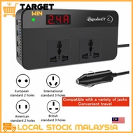 QC 3.0 with LCD 200W  Kereta Power Inverter DC 12V to 220 AC 2 AC UK Outlets 4 USB Ports Charger Ada