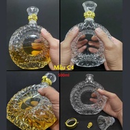 XO 500ML Glass Wine Bottle, flat round spring model - Wine Bottle - Glass Wine Bottle (C4)