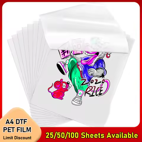 25/50/100 Sheets A4 DTF Transfer Film Paper 75U Thickness Transparent Double Sided Adhesive Film Tra