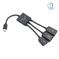 [AT] 3 In1 Micro USB OTG Adapter Cable Micro USB Male To USB Female Adapter USB Hub For Smartphonepu