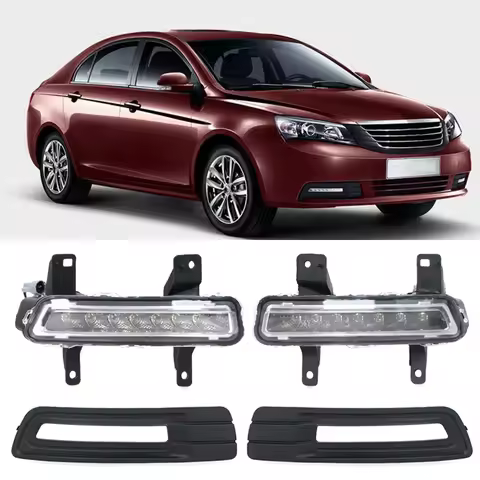 For Geely Emgrand 7 EC718 2010-2014 LED DRL Daytime Running Light Fog Light Front Bumper Fog Lamp Fr
