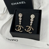 【 配件 包裝盒 防塵袋 💕】Chanel 24b水鑽流蘇 金色雙C 吊墜 耳釘