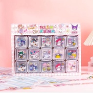 สุ่ม 1 กล่องผสมการ์ตูน Sanrio สติกเกอร์น่ารัก Cinnamoroll Kuromi My Melody Pom Pom Purin สติกเกอร์กั