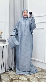 Mukena Terusan Dewasa Rayon Silk Premium Mukenah Ibu Mukena Polos Bahan Adem