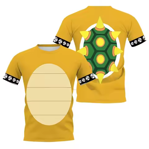 Cartoon Bowser 3D printed T-shirt Harajuku men's and women's casual top Cosplay costume Boys/Girls S