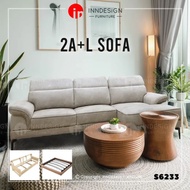 S6233 3 SEATER L SHAPE SOFA / UPHOLSTERY FABRIC