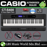 Casio CT-S400 61 Key Ultra Portable Arranger Keyboard Digital Electronic Keyboard - Black (CTS400 CT