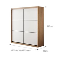 安晴傢俬 - 裂紋橡木 淺木色配白色120cm濶趟門衣櫃