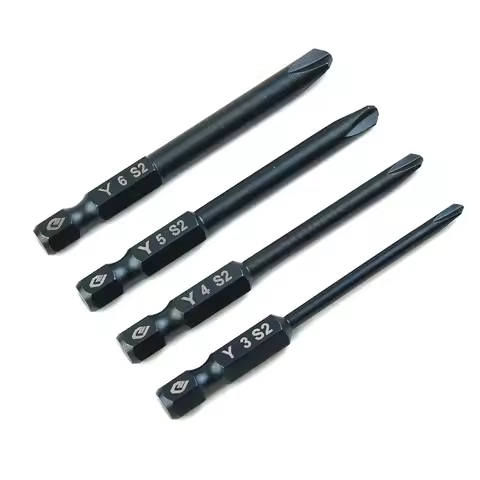 4 PCS Screwdriver Y3/Y4/Y5/Y6 Bits Set 65mm Tri-Wing 1/4in Hex Shank Electric Magnetic Screwdriver B