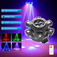 Moving Head DJ Light Remote Control 6-Arm LED Mobile Head DMX Disco Party Full Color Stage Effect Li