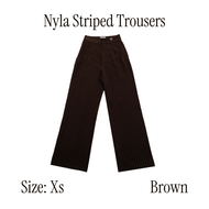 chuuchop(XS-4XL) Nyla Striped Pants กางเกงสแลคขายาวลายทาง (C8421)