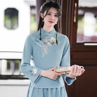 Trang Phục Thời Đường Thu Đông Trang Phục Nữ Phong Cách Trung Quốc Trang Phục Nghệ Thuật Trà Trang P