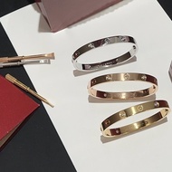 18K Gold/Rose Gold/White Gold LOVE Bracelet,Medium Model, 4 Diamonds Bangle For Women Men Waterproof