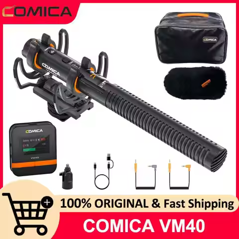 COMICA VM40 Shotgun Microphone with Wireless Modes, 48kHz/32-bit, 32GB Storage, Super Cardioid Camer
