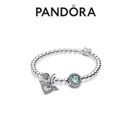 pandora ของแท้ กำไล Ice-blue wings ZT2352 Bracelet women กำไลข้อมือ Sterling silver 925 เตรียมประเทศไทยเพื่อจัดส่ง