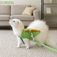DOREEN Pet Harness Leash, Adjustable Dragon Design Ferret Vest Harness, Comfortable Cartoon Flannel 