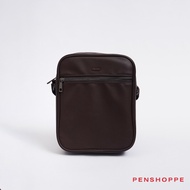 Penshoppe PU Coated Leather Sling Bag For Men (Brown)