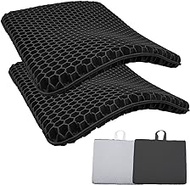 2 Pieces Black Gel Seat Cushion for Office Chair Car, Double Thick Cooling Egg Seat Cushion, Breathable Honeycomb, for Pressure Relief Back Tailbone Pain Wheelchair Desk Chair