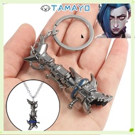 TAMAYO Jinx Keychain, Metal Game League of Legend Arcane Necklace Jewelry,  Game Accessories LOL Arc