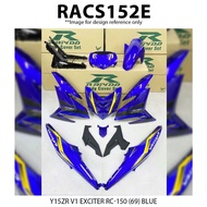 Cover Set Rapido Y15ZR V1 V2 Yamaha Exciter RC 150 (69) Black Blue Red Ysuku Accessories Motor Y15 Coverset Merah Hitam