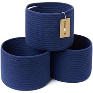 MiniArk Small Basket for Organizing | Cube Shelf Closet Storage Baskets | 9.7×9.7×7.1” | Woven Rope 