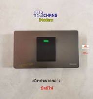 Chang imodern สวิทซ์ทางเดียวขนาดกลางมีไฟพร้อมหน้ากาก สีเทาดำ