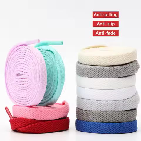 Flat Shoelaces for Sneakers Classic White Black Shoe Laces Canvas Basketball Casual Tennis Shoelace 