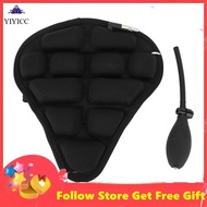 Yiyicc Bike Seat Cover  Hook and Loop Strap Shock Absorption Inflatable Cushion Foldable for Men Exercise Bikes