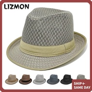LIZMON Top Hat, Mesh Curved Brim Western Cowboy Hat, Large Breathable Ethnic Jazz Fedora Hats for Wo